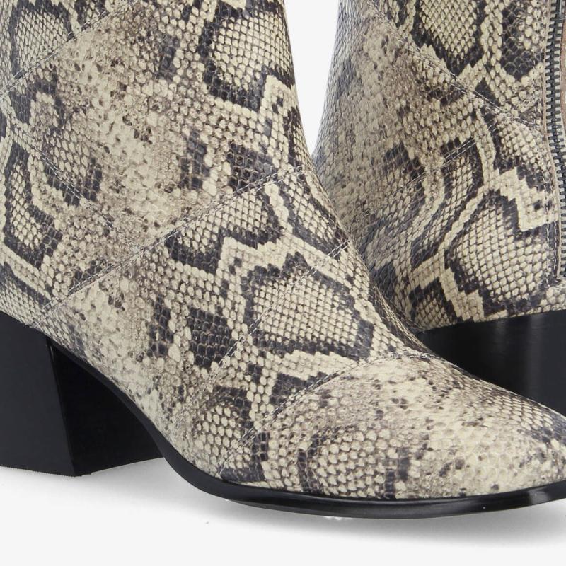 SKARA PATCH BOOTS W - PRINT PYTHON - BEIGE
